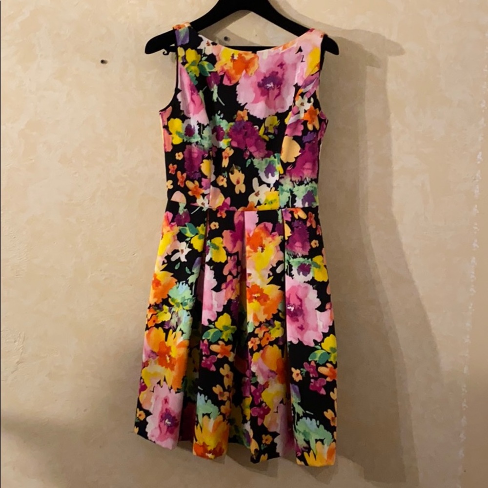 Boat neck floral dress cocktail 2